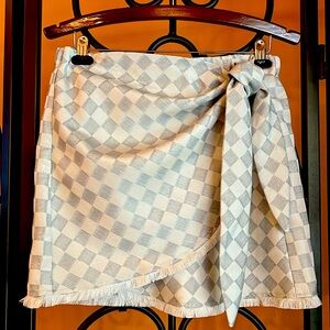 JUDITH MARCH Check Mate Jacquard Faux Wrap Skirt